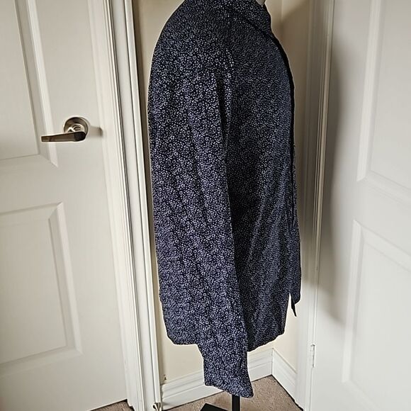 Tailored Recreation Men's Button Down Long Sleeves Cotton Shirt Navy Blue 2XL - Picture 5 of 16